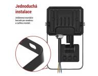 LED reflektor SIMPO s pohybovm idlem, 10 W, ern, neutrln bl Emos ZS2313