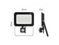 LED reflektor SIMPO s pohybovm idlem, 50 W, ern, neutrln bl Emos ZS2343