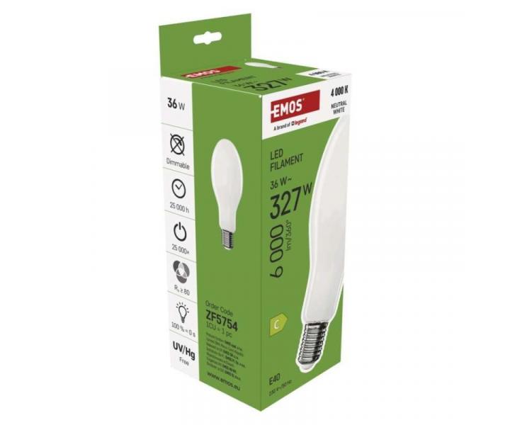 LED rovka Filament ED90 / E40 / 36 W (327 W) / 6 000 lm / neutrln bl Emos ZF5754