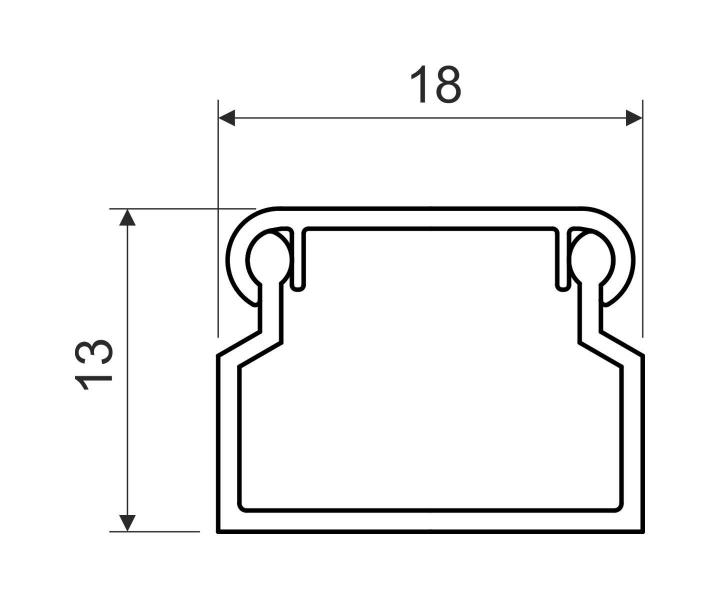 Lita vkldac LV 18x13, bl, 2 m Kopos LV 18X13_HD - 1 metr
