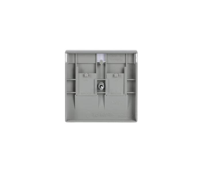 Kryt zsuvky komunikan, s krycmi clonkami (pro 2 zsuvky) ABB Future 2CKA001710A3676 - hlinkov stbrn