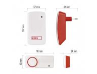 Bezbateriov� domovn� bezdr�tov� zvonek Emos P5750.2T do z�suvky se 2 tla��tky, IP44