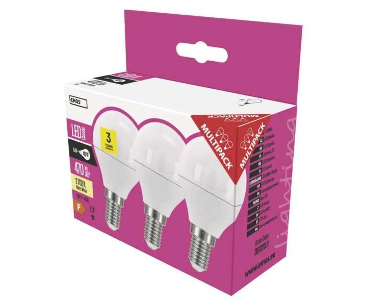 LED rovka Emos Classic Mini Globe, E14, 5W (40 W), tepl bl - 1 ks