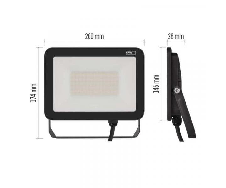 LED reflektor INOVO 50W, antracit,  neutrln bl Emos ZS2642