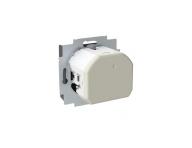 Zsuvka 1nsobn s kolkem, s clonkami, s nabjenm USB-A, USB-C ABB Zoni 5569T-A32357 237 - matn ern