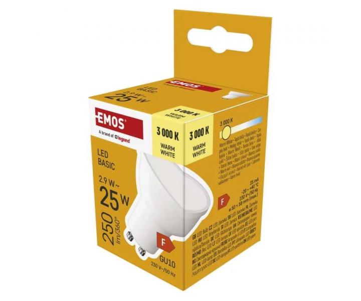 LED rovka Emos Basic MR16 ZL8F02, GU10, 2,9 W (25 W), tepl bl