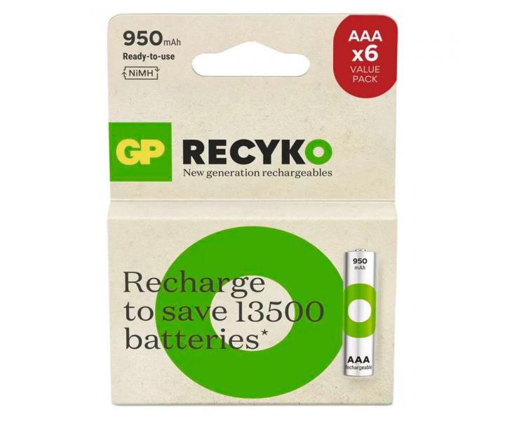 Nabjec baterie GP ReCyko 950 AAA (HR03) - 6 ks
