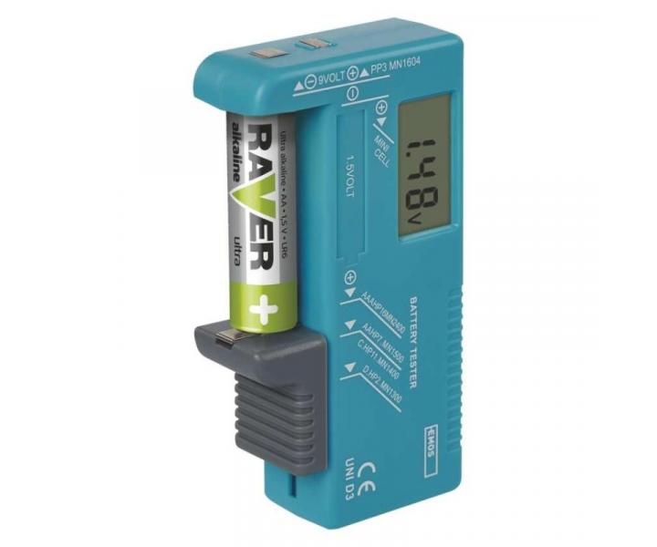 Univerzln tester bateri (AA, AAA, C, D, 9V, knoflkovch) Emos N0322