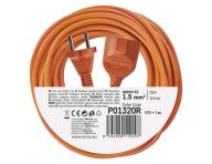Dvouilov pohybliv pvod 20 m / 1 zsuvka / oranov / PVC / 230 V / 1,5 mm2 Emos P01320R