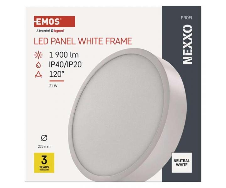 LED pisazen svtidlo NEXXO, kruhov, bl, 21W, neutrln bl Emos ZM5145