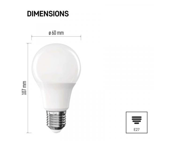 LED rovka Classic A60 / E27 / 7 W (60 W) / 806 lm / neutrln bl Emos ZQ5E43