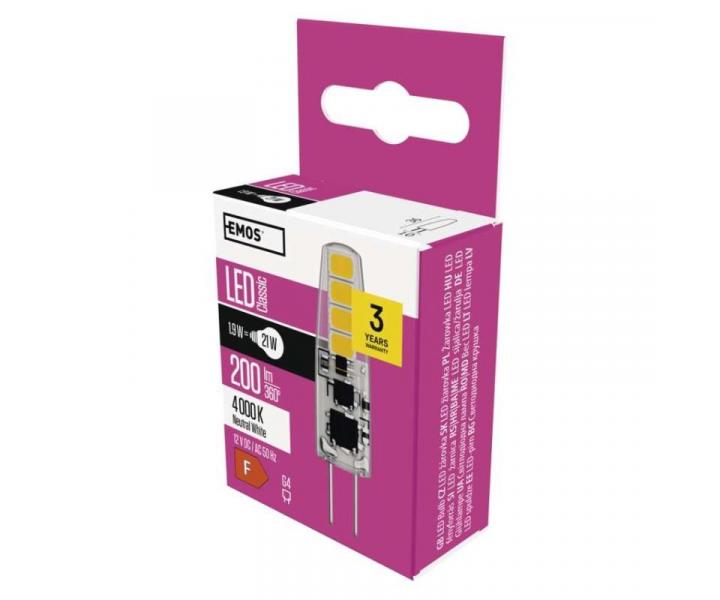 LED rovka Classic JC / G4 / 1,9 W (21 W) / 200 lm / neutrln bl Emos ZQ8621