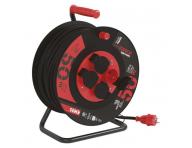 Venkovn prodluovac kabel na bubnu 50 m / 4 zs. / ern / guma-neopren / 230V / 2,5 mm2 Emos P084503