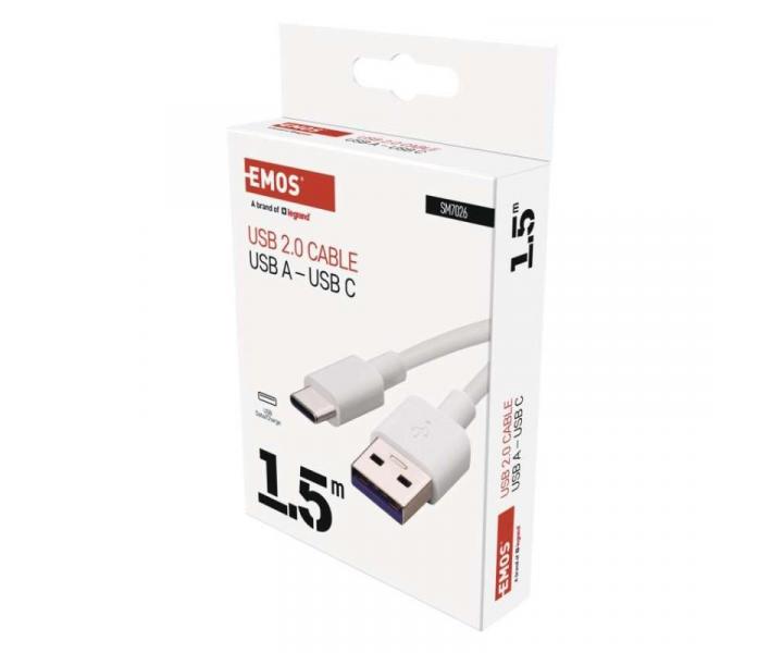 Nabjec a datov kabel USB-A 2.0 / USB-C 2.0, 1,5 m, bl Emos SM7026