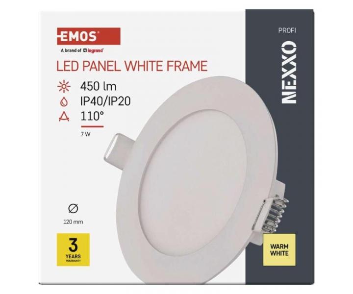 LED vestavn svtidlo NEXXO, kruhov, bl, 7W, tepl bl Emos ZD1124