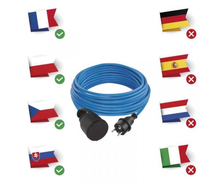 Poas odoln prodluovac kabel 10 m / 1 zsuvka / modr / PVC / 230 V / 1,5 mm2 Emos P01410W