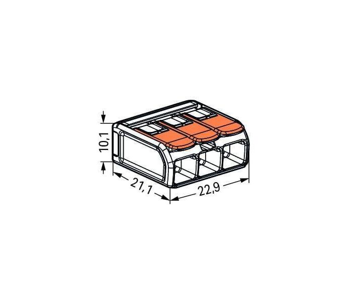 Svorka s pkou Wago 221-613 - 3x4 mm2
