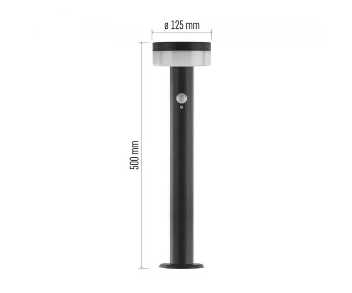 LED zahradn solrn sloupkov svtidlo s idlem soumraku Emos Terion ZGJ0B4S, IP44, 2 W, tepl bl