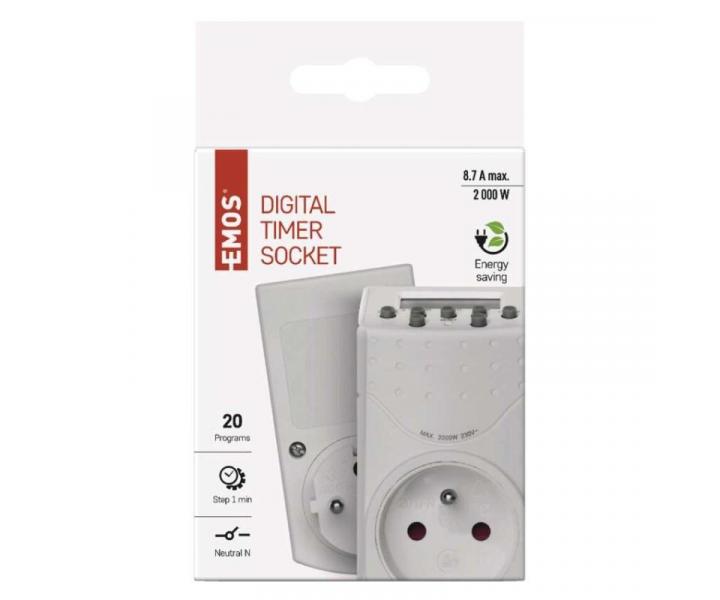asova  digitln spnac zsuvka IP20 Emos P5506