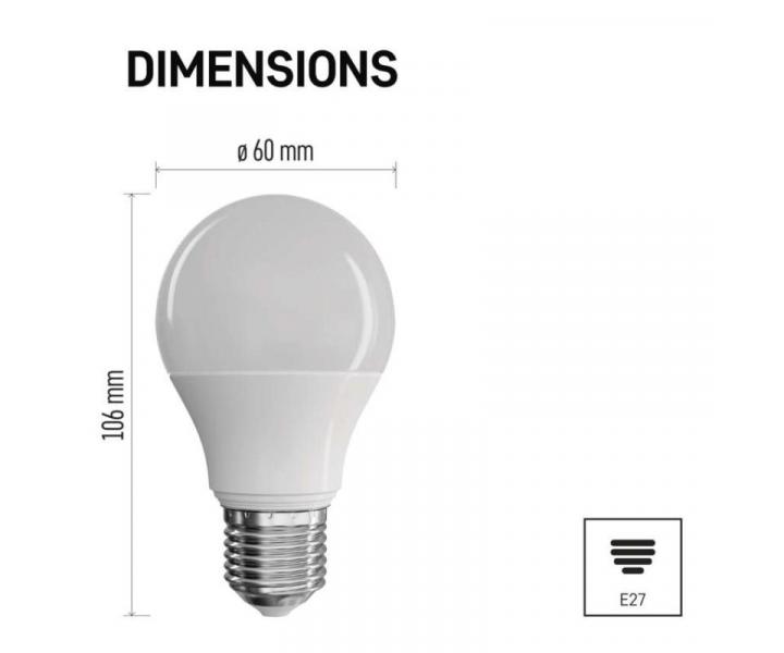LED rovka Classic A60 / E27 / 8,5 W (60 W) / 806 lm / tepl bl Emos ZQ5140