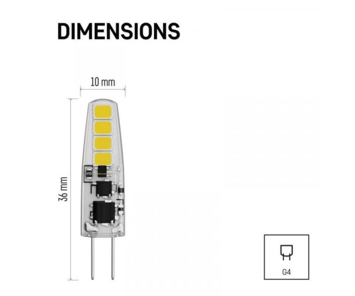 LED rovka Classic JC / G4 / 1,9 W (21 W) / 200 lm / tepl bl Emos ZQ8620