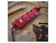 Prodluovac kabel 3 m / 4 zsuvky / s vypnaem / erno-erven / guma-neopren / 1,5 mm2 Emos P14131