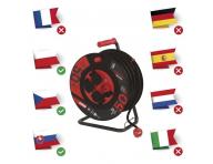 Venkovn prodluovac kabel na bubnu 50 m / 4 zs. / ern / guma-neopren / 230V / 2,5 mm2 Emos P084503