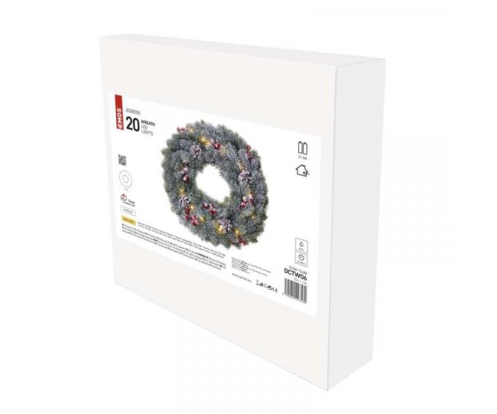 LED vnon vnec zasnen, 38 cm, 2x AA, vnitn, tepl bl, asova Emos DCTW06