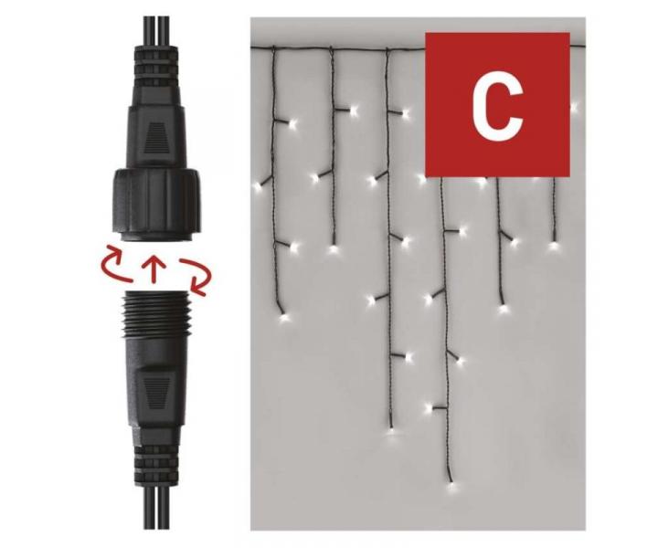 Standard LED spojovac vnon etz  rampouchy, 2,5 m, venkovn, studen bl Emos D1CC01