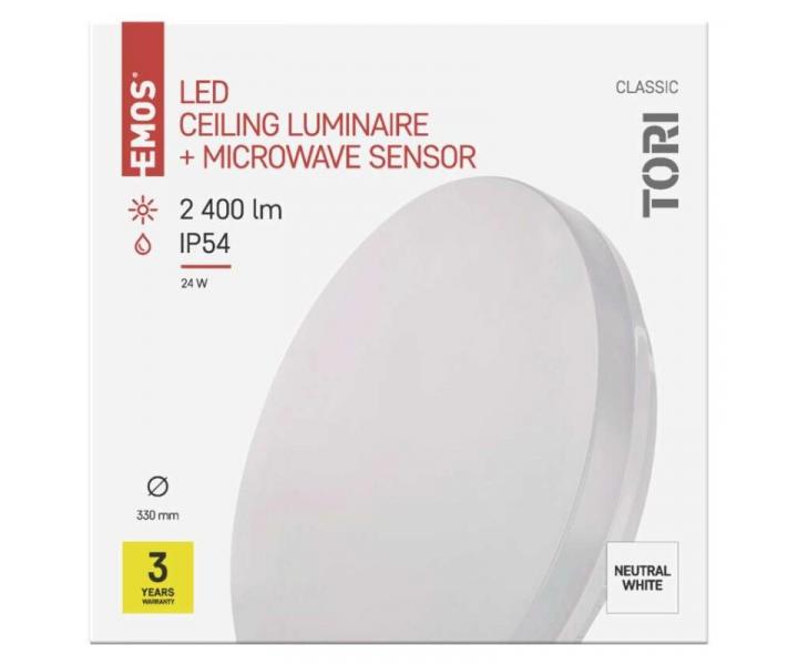 LED pisazen svtidlo TORI s pohyb. idl., kr. 24W n.b., IP54 Emos ZM4329