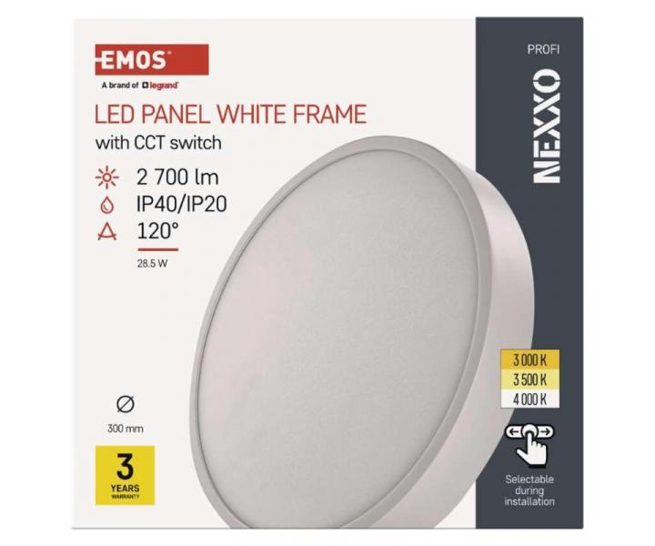 LED pisazen svtidlo NEXXO, kruhov, bl, 28,5W, se zmnou CCT Emos ZM5153
