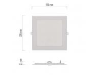 LED vestavn svtidlo NEXXO, tvercov, bl, 18W, neutrln bl Emos ZD2145