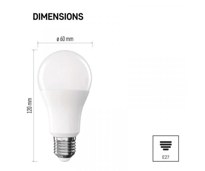 LED rovka Classic A60 / E27 / 13 W (100 W) / 1521 lm / neutrln bl Emos ZQ5E63
