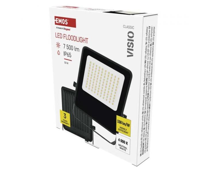 LED reflektor Emos Visio ZS2543, IP65, 50 W, ern, neutrln bl