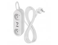 Prodluovac kabel Emos P0211E, 2x zsuvka, 2x USB-A, 1x USB-C, bl, 1,4 m