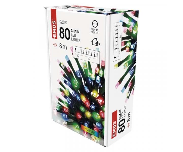 LED vnon etz, 8 m, venkovn i vnitn, multicolor, asova Emos D4AM02