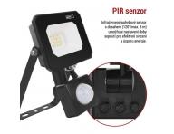 LED reflektor SIMPO s pohybovm idlem, 10 W, ern, neutrln bl Emos ZS2313