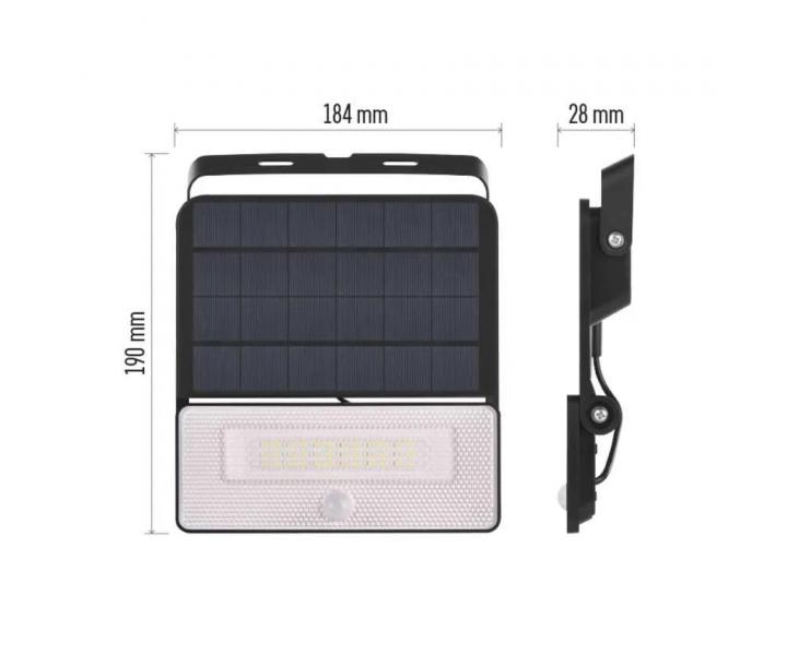 Solrn LED reflektor s pohybovm idlem Emos Solo ZG122S, IP54, 1600 lm, ern - neutrln bl