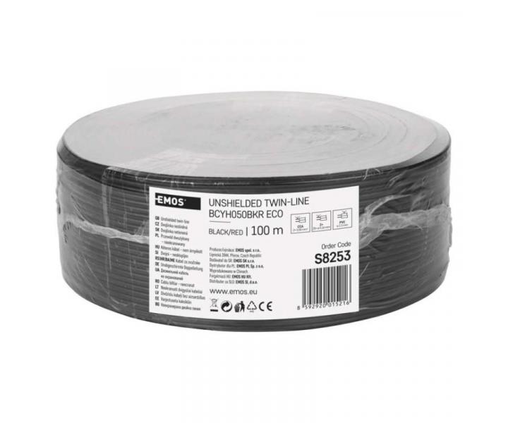 Dvojlinka ECO 2x0,5mm, erno/rud Emos S8253 - 1 metr