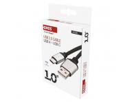 Nabjec a datov kabel USB-A 2.0 / USB-C 2.0, 1 m, ern Emos SM7025BL