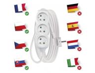 Prodluovac kabel 5 m / 3 zsuvky / bl / PVC / 1 mm2 Emos P0315