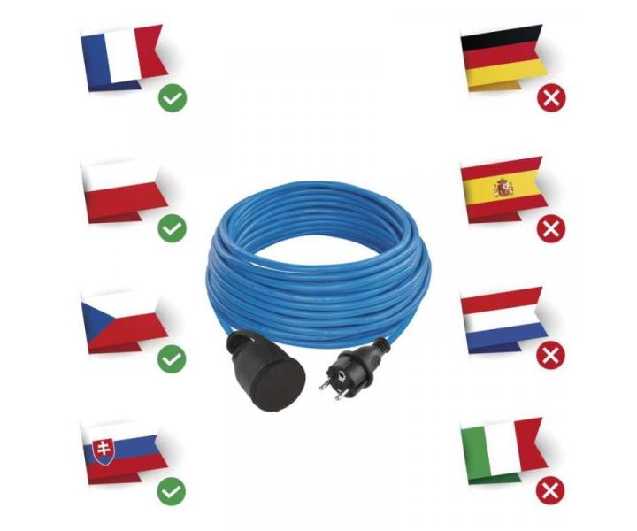 Poas odoln prodluovac kabel 20 m / 1 zsuvka / modr / PVC / 230 V / 1,5 mm2 Emos P01420W