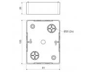 Krabice litov, konfigurace HB, superbl/RAL9003 Kopos LK 80X28 2ZK_HB