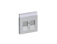 Kryt zsuvky komunikan, s krycmi clonkami (pro 2 zsuvky) ABB Future 2CKA001710A3676 - hlinkov stbrn