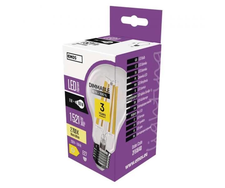 LED rovka Emos Filament A60 ZF5164D, E27, 11 W (100 W), tepl bl - stmvateln