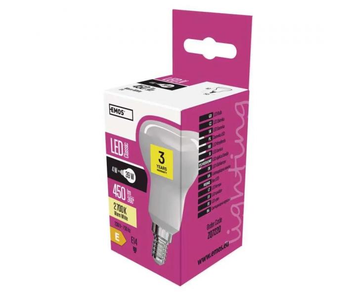 LED rovka Emos Classic R50 ZQ7220, E14, 4 W (39 W), tepl bl