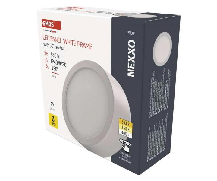 Kruhov pisazen LED svtidlo Emos Nexxo ZM5123, bl, 12 cm, 7,6 W - se zmnou CCT