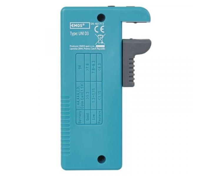 Univerzln tester bateri (AA, AAA, C, D, 9V, knoflkovch) Emos N0322