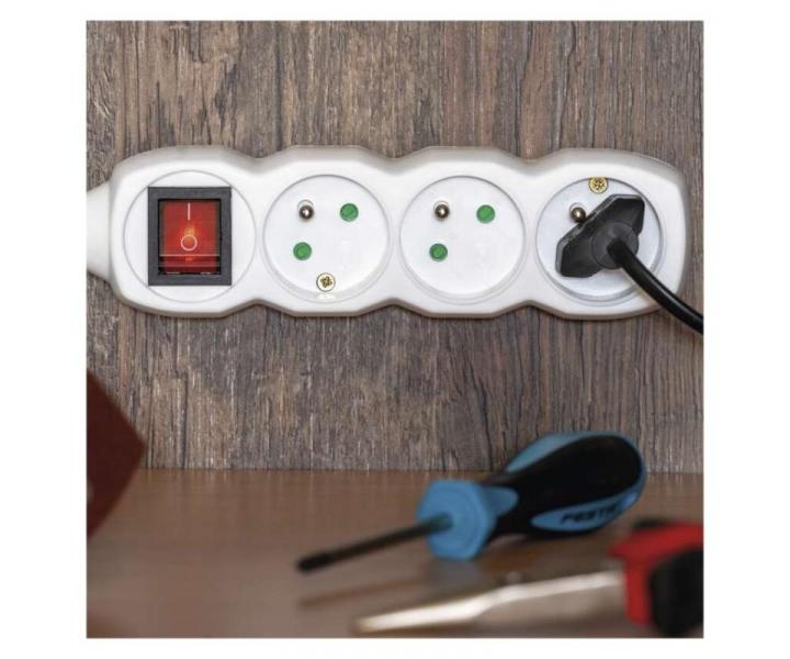 Prodluovac kabel 1,2 m / 3 zsuvky / s vypnaem / bl / PVC / 1 mm2 Emos P1311