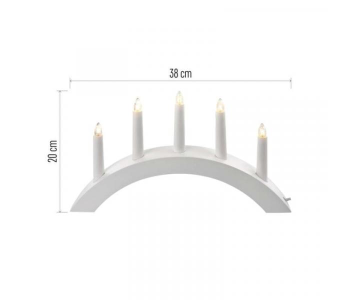 Svcen na 5x roviku E10 devn bl, oblouk, 20x38 cm, vnitn, tepl bl Emos DCAZ01
